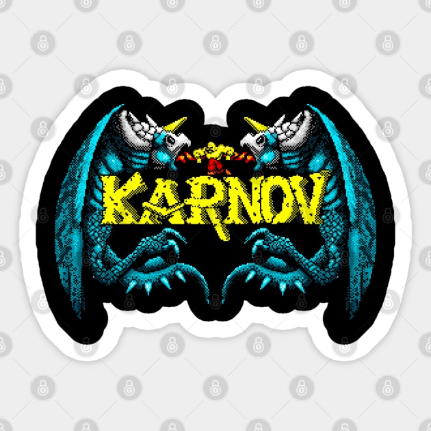 Karnov 8 Bit Pixel Art Sticker by 8 Fists of Tees